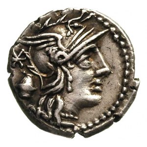 C. Cassius Longinus 126 pne, denar, Rzym, Aw: Głowa Rom...