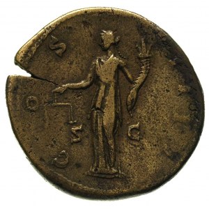 Antoninus Pius 138-161, sestercja, Aw: Głowa w prawo, R...