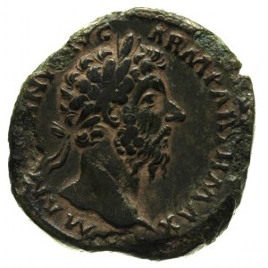 Marek Aureliusz 161-180, sestercja, Aw: Głowa w prawo, ...