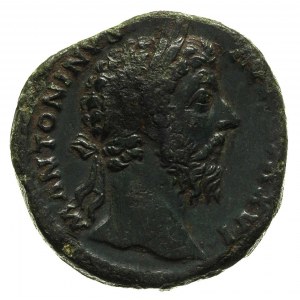 Marek Aureliusz 161-180, sestercja, Aw: Głowa w prawo, ...