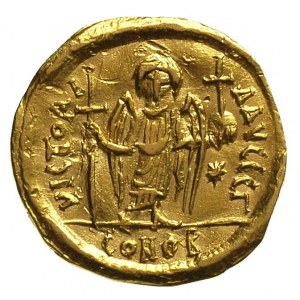 Justynian I 527-565, solidus 542/565, Konstantynopol, o...