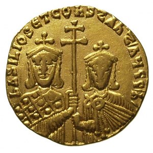 Bazyli I 867-886 z Konstantynem, solidus 868/879, Konst...
