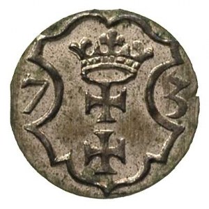 denar 1573, Gdańsk, T. 5, bardzo ładny i rzadki