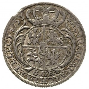 dwuzłotówka (8 groszy) 1753, bez liter E - C, Merseb. 1...