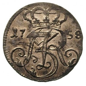 trojak 1758, Gdańsk, Merseb. 1803, bardzo ładny egzempl...