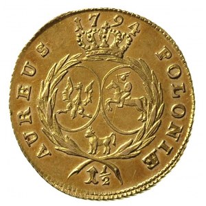 półtora dukata 1794, Warszawa, Aw: Głowa i napis wokoło...