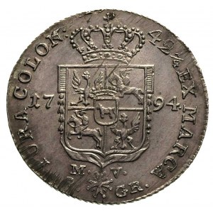 dwuzłotówka 1794, Warszawa, Plage 348, rzadsza odmiana ...