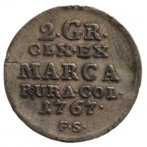 dwugrosz (półzłotek) 1767, Warszawa, Plage 245, patyna