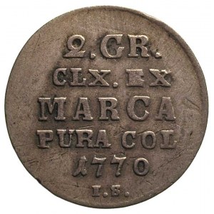 dwugrosz (półzłotek) 1770, Warszawa, Plage 252, patyna