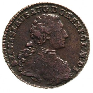 trojak 1766, Kraków, popiersie króla w zbroi, w wieńcu ...