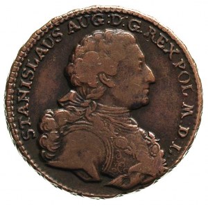 trojak 1766, Kraków, popiersie króla w zbroi, w wieńcu ...