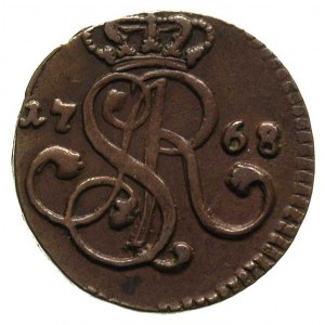 grosz 1768, Kraków, duży monogram, szeroki wieniec bez ...
