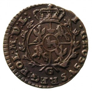 grosz 1768, Kraków, duży monogram, szeroki wieniec bez ...