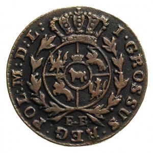 grosz 1776, Warszawa, wieniec z 6 jagódkami, Plage 112