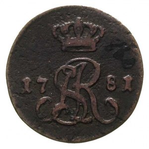półgrosz 1781, Warszawa, Plage 19, bardzo rzadki, w cen...