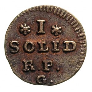 szeląg 1768, Kraków, duży monogram, Plage 7