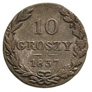 10 groszy 1837, Warszawa, św. Jerzy bez płaszcza, Plage...