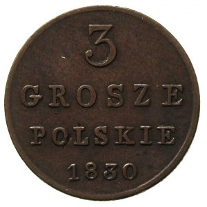 3 grosze polskie 1830, Warszawa, Plage 171, Bitkin 1038...