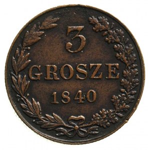 3 grosze polskie 1840, Warszawa, drobne cyfry daty, Pla...