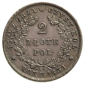 2 złote 1831, Warszawa, Plage 273, justowane
