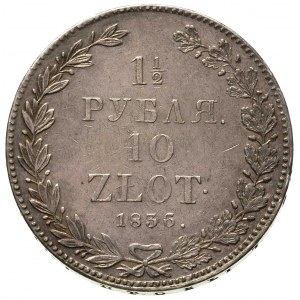 1 1/2 rubla = 10 złotych 1836, Petersburg, korona wąska...