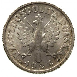 1 złoty 1924, Paryż, Parchimowicz 107 a, wyszukany, wyś...
