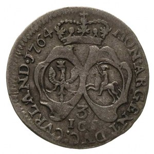 Ernest Jan Biron 1762-1769, trojak 1764, Mitawa, litera...