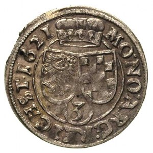 3 krajcary 1621, Złoty Stok, rzadsza oddmiana z pełną d...