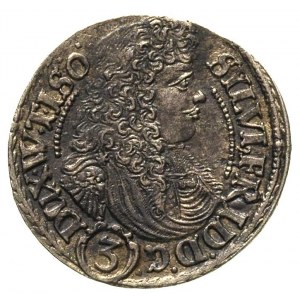 Sylwiusz Fryderyk 1668-1697, 3 krajcary 1677, Oleśnica,...