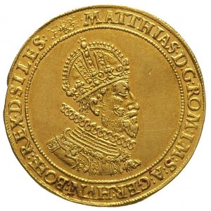 Maciej II 1611-1619, dwudukat 1617, Wrocław, Aw: Popier...