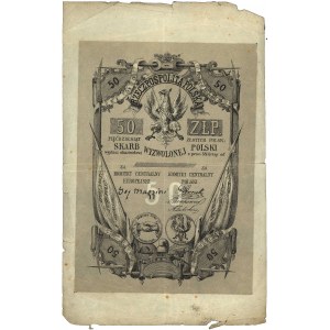 50 złotych /1853 r./ - Bilet Skarbowy Wyzwolonej Polski...