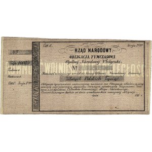 obligacja tymczasowa na 1.000 złotych 1863 (blanco), Mo...