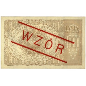 1.000 marek polskich 17.05.1919, WZÓR, bez perforacji, ...