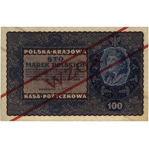 100 marek polskich 23.08.1919, WZÓR, bez perforacji, I ...