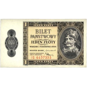 1 złoty 1.10.1938, seria IG, Miłczak 78b, Lucow 719 R3,...