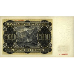 500 złotych 1.03.1940, seria B, Miłczak 98a, bardzo ład...