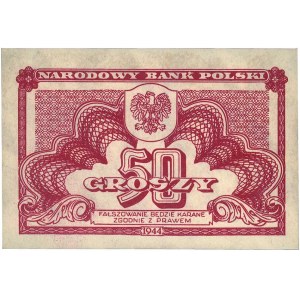 50 groszy i 1 złoty 1944, \... obowiązkowym, seria CE