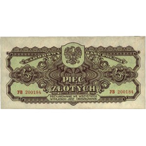 5 złotych 1944, \... obowiązkowe, seria YB