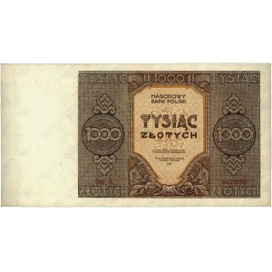 1.000 złotych 1945, seria A, Miłczak 120a, rzadkie, bar...