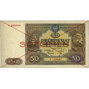 50 złotych 15.05.1946, SPECIMEN, seria A 1234567 i A 89...