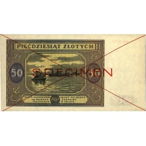 50 złotych 15.05.1946, SPECIMEN, seria A 1234567 i A 89...