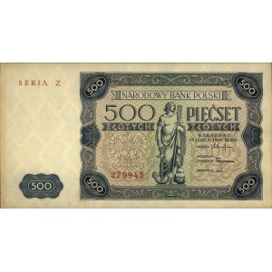 500 złotych 15.07.1947, seria Z, Miłczak 132a