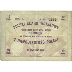 Polski Skarb Wojskowy, 10 koron 1914, Kraków, edycja dr...