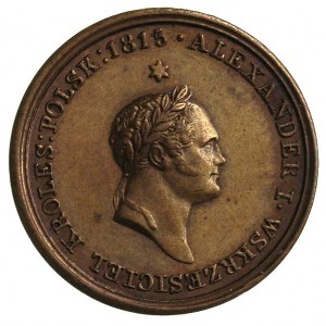 Aleksander I- medal 1826 r, Aw: Popiersie w prawo i nap...