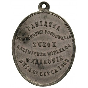 medalik z uszkiem na pamiątkę powtórnego pochowania zwł...
