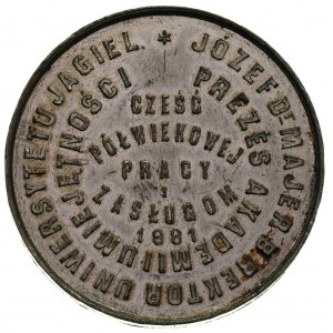 Józef Majer- medal autorstwa A.Schindlera 1881 r, Aw: G...