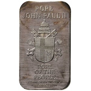 sztabka srebrna, strona główna półpostać Jana Pawła II ...
