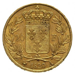 Ludwik XVIII 1814-1824, 20 franków 1820 A, Paryż, Fr. 5...