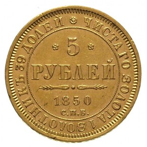 5 rubli 1850, Petersburg, Bitkin 33, Fr. 155, złoto 6.5...