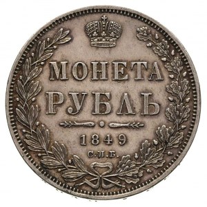 rubel 1849, Petersburg, św. Jerzy w płaszczu, mały orde...